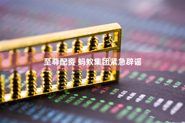 至尊配资 蚂蚁集团紧急辟谣