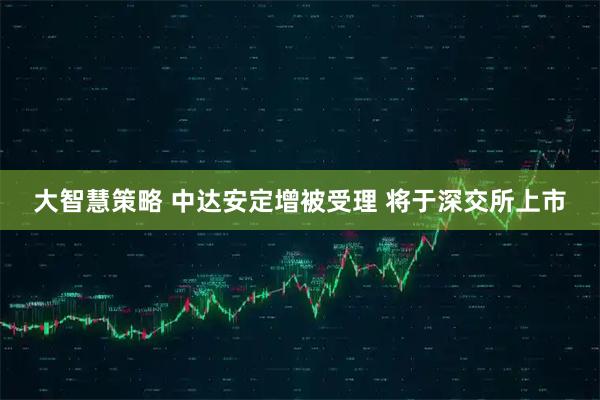 大智慧策略 中达安定增被受理 将于深交所上市